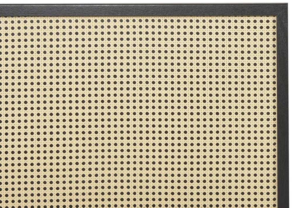 Cama de casal em rattan preto 180 x 200 cm MONPAZIER Beliani