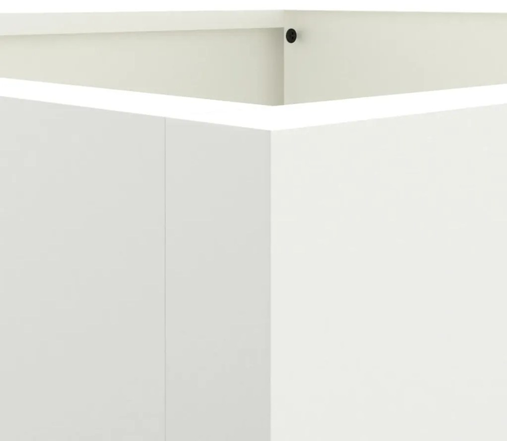 Vaso/floreira 52x48x75 cm aço branco