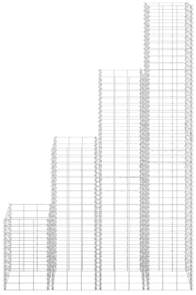 Canteiro/gabião elevado 4 pcs 30x30x50/100/150/200 cm ferro