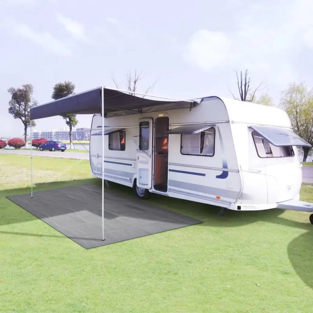 vidaXL Tapete de campismo para tenda 250x550 cm cinzento-claro