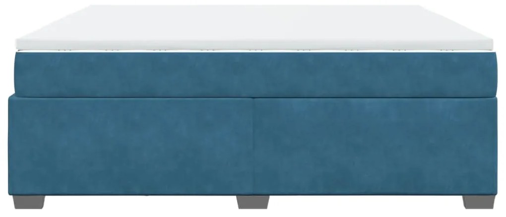 Cama com molas/colchão 180x200 cm veludo azul-escuro
