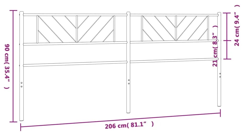 Cabeceira de cama 200 cm metal preto