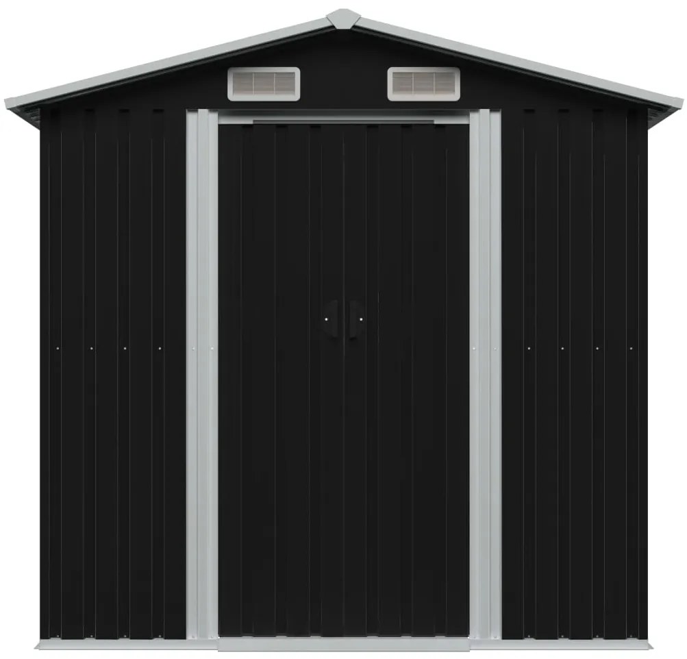 Abrigo de jardim 204x132x186 cm aço antracite