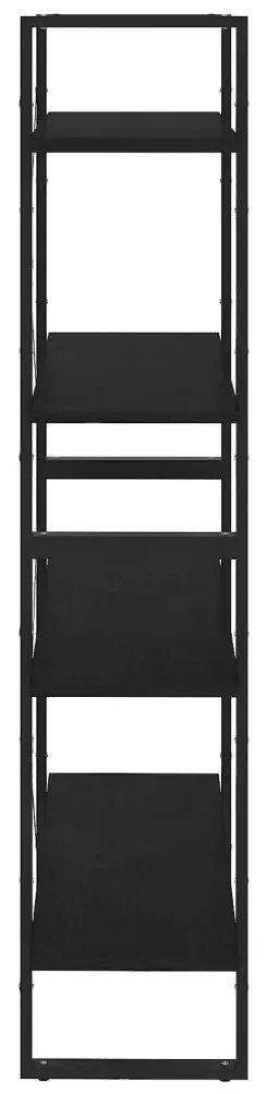 Estante com 4 prateleiras 80x30x140 cm pinho maciço preto