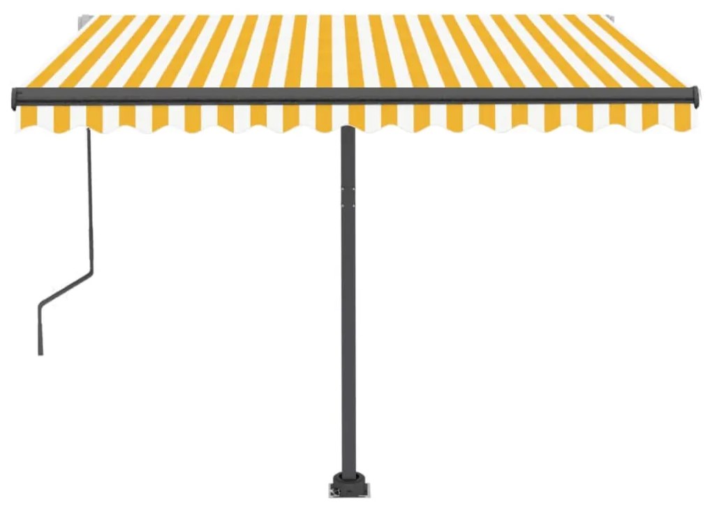 Toldo automático independente 350x250 cm amarelo e branco