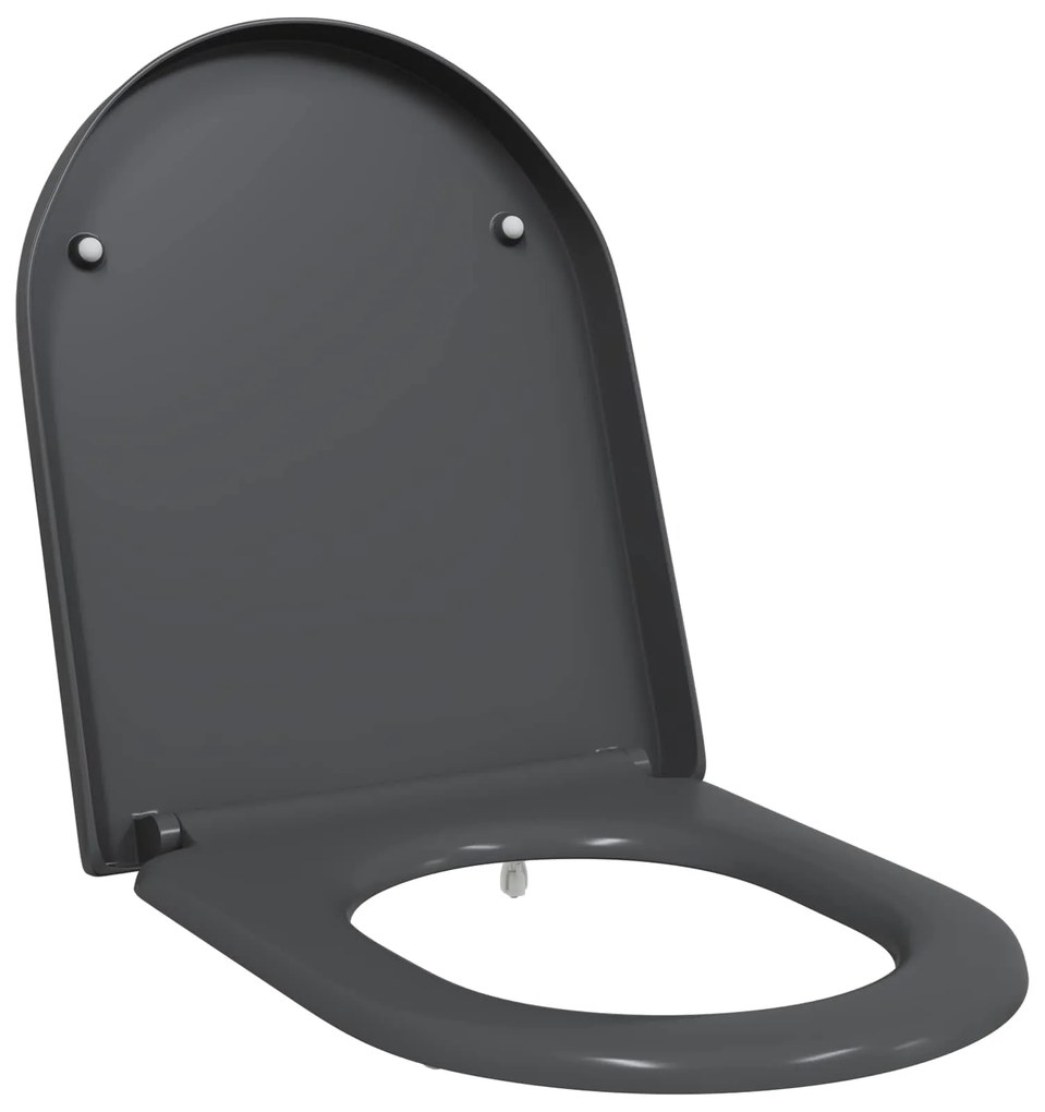 vidaXL Assento de Vaso Sanitário Antracite 49 x 36 x 4 cm Duroplast