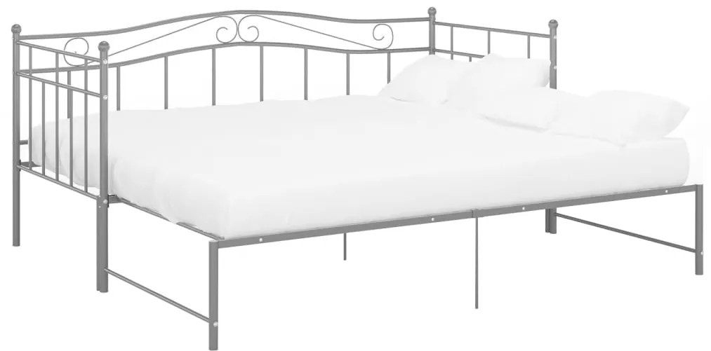 Estrutura sofá-cama de puxar 90x200 cm metal cinzento