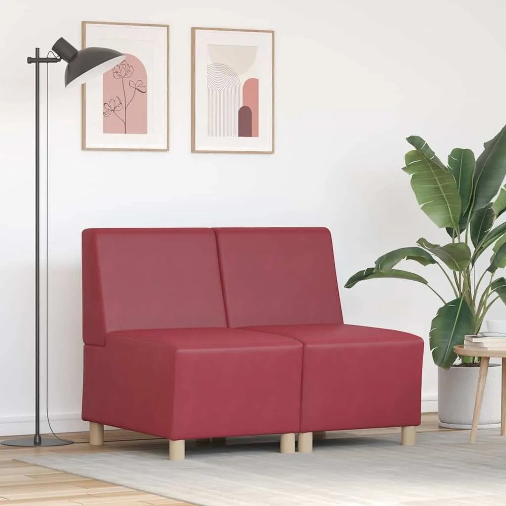 vidaXL Cadeiras de Sofá 2 pcs vermelho tinto 55 x 74 x 82 cm
