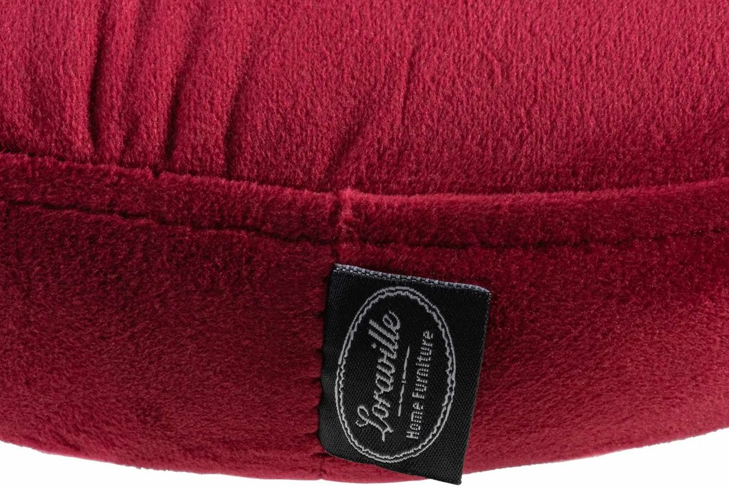 Banco de bar Ponte em veludo e com estrutura branca 38,5 x 60-81 x 38,5 cm Vermelho