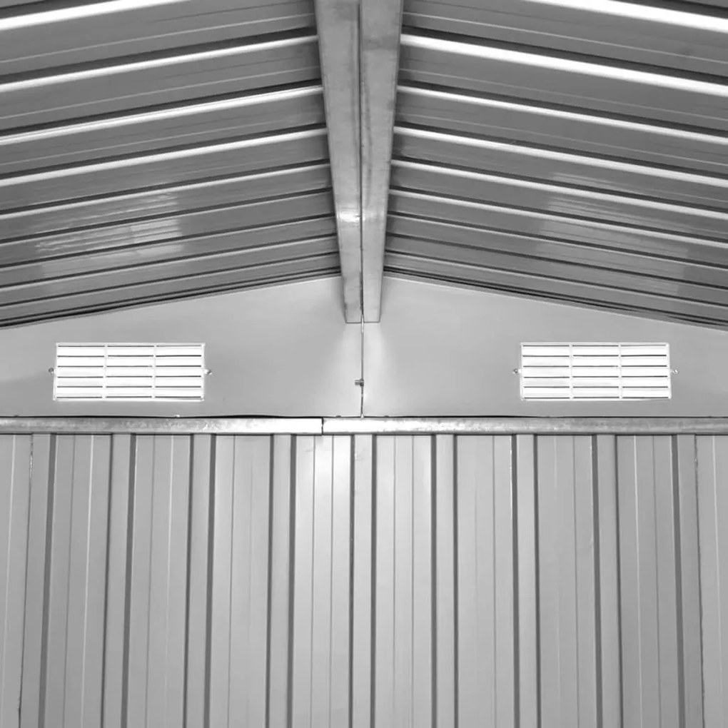 Abrigo de jardim metal cinzento 257x205x178 cm