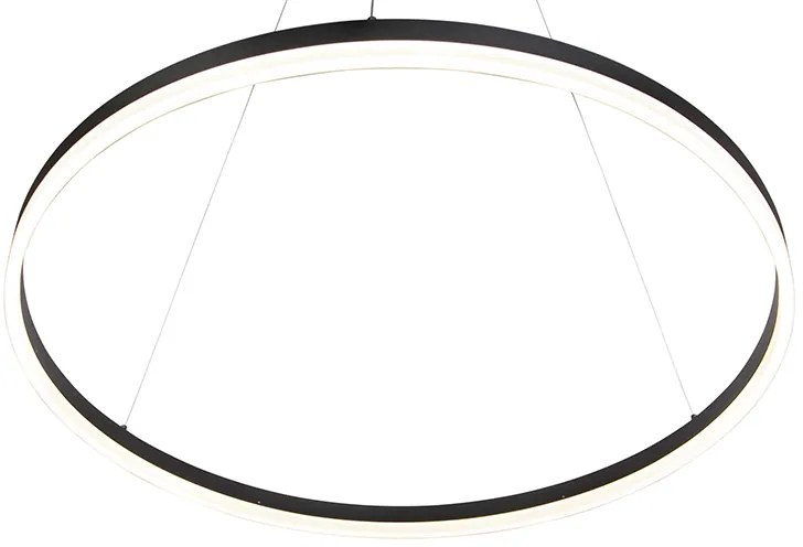 Candeeiro suspenso de design preto 80 cm Incl. LED regulável em 3 níveis - Anello