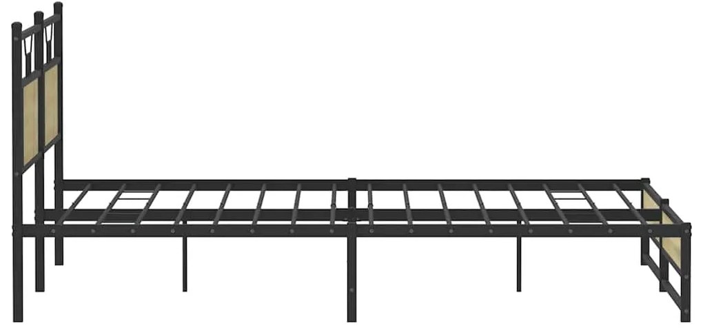 Estrutura de cama sem colchão 180x200cm metal carvalho sonoma