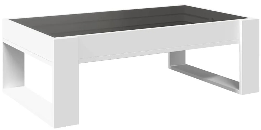 Mesa de centro luzes LED Infinity 90x53x30 cm branco