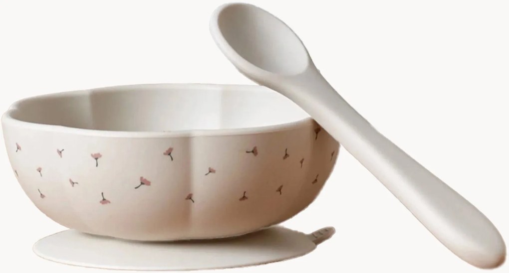 Conjunto de jantar para crianças em silicone Poppy In Bloom, conjunto de 2