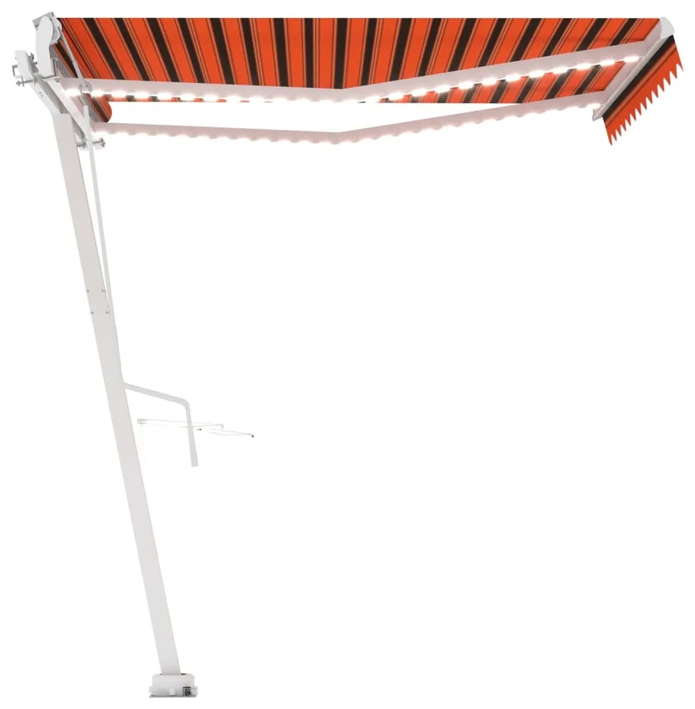 Toldo autom. LED e sensor de vento 300x250 cm laranja/castanho