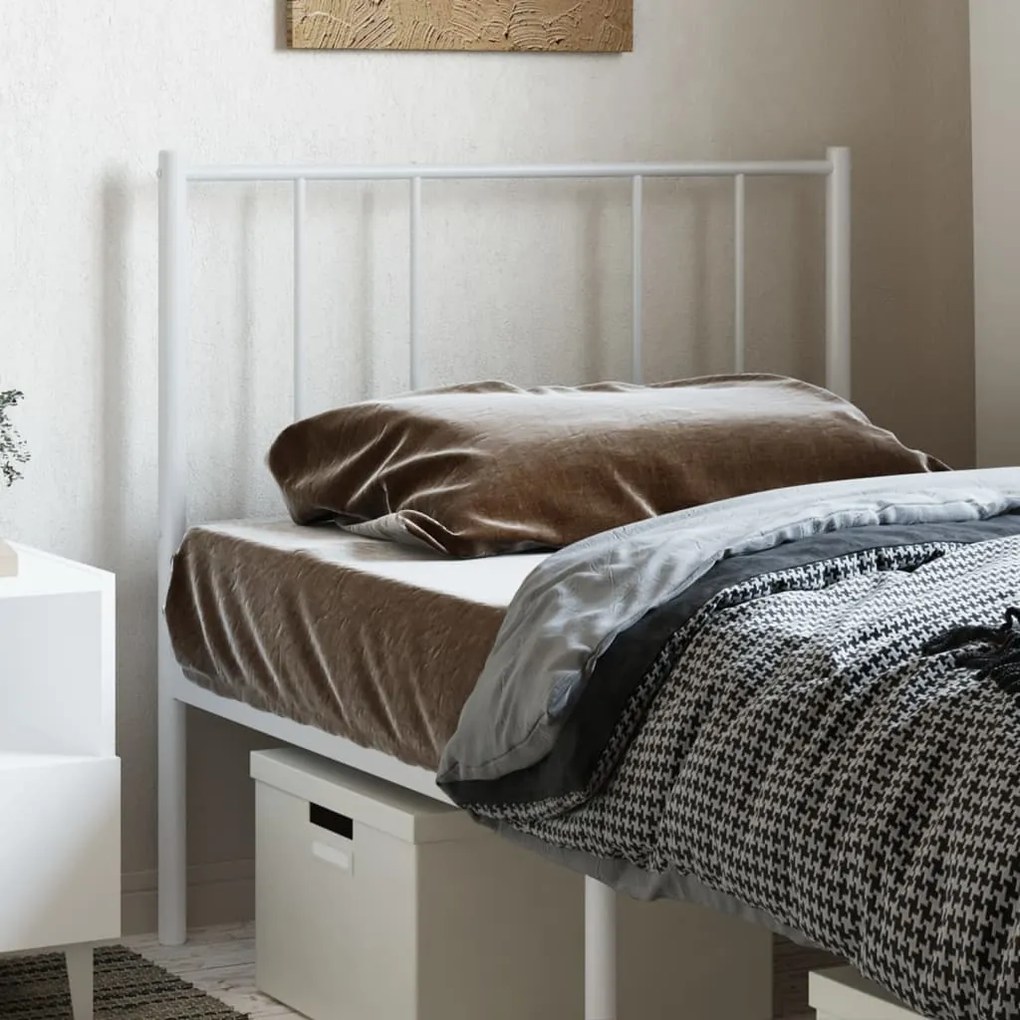 Cabeceira de cama 80 cm metal branco