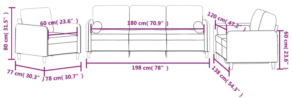 3 pcs conjunto de sofás com almofadas veludo preto