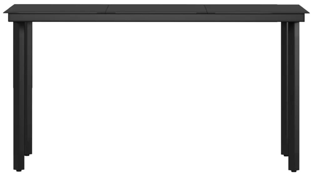 7 pcs conj. de jantar para jardim com almofadões castanho/preto