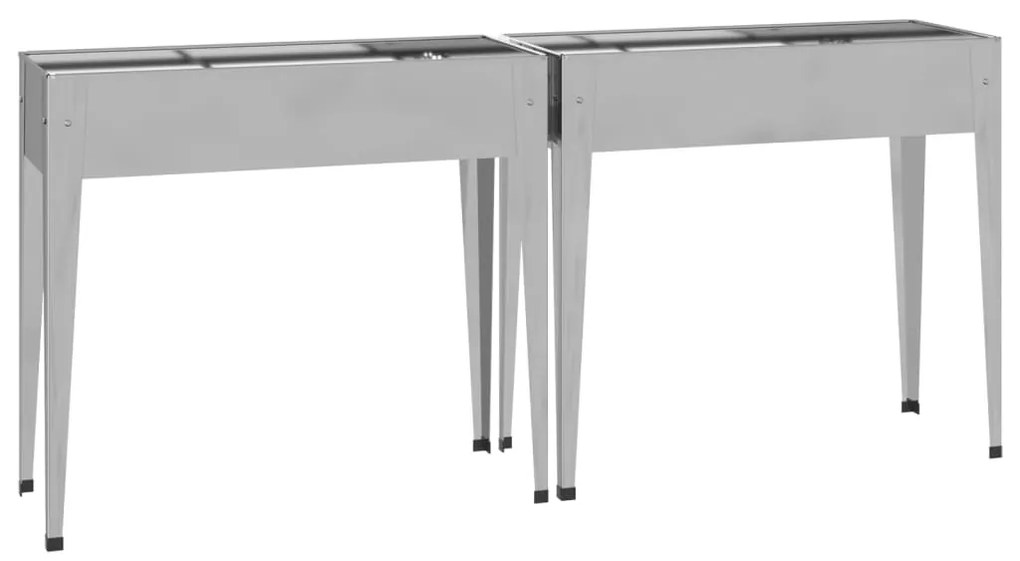 Vasos/floreiras de jardim 2 pcs aço galvanizado