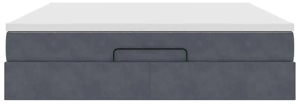 Estrutura de cama otomana com colchão 180x200cm cinzento escuro