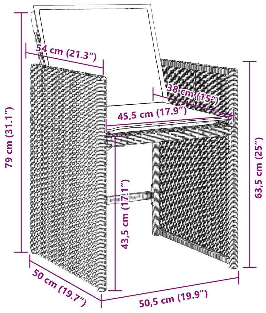 Conjunto de Jantar para o Jardim de 5 Peças com Almofadas Cinza Claro
