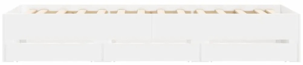 Estrutura de cama c/ gavetas 90x200 cm derivados madeira branco