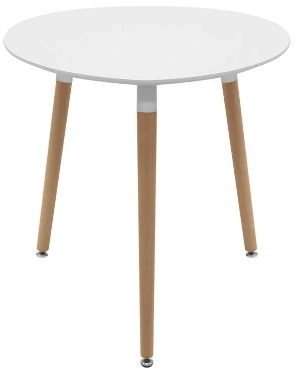 Conjunto Mesa Tower Redonda 80 cm Branca e Pack 2 Cadeiras Synk Basic - Branco