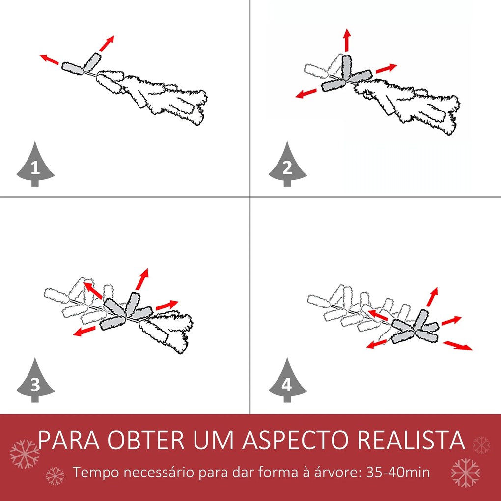 Árvore de Natal Artificial 240cm Ignífuga com 1499 Ramas com 2 Tipos d