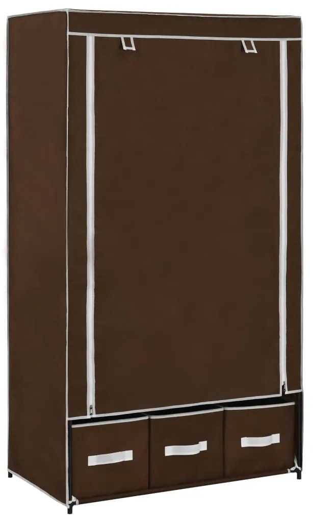 Roupeiro 87x49x159 cm tecido castanho