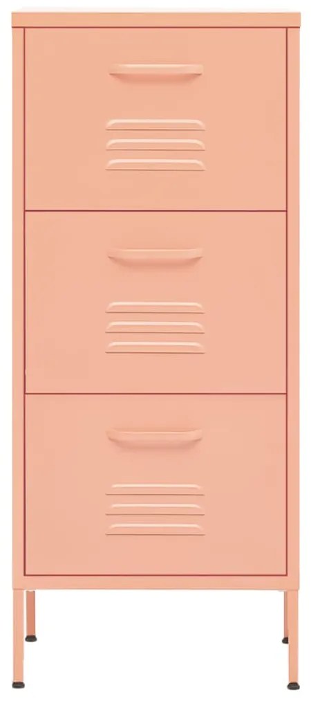 Armário de arrumação aço 42,5x35x101,5 cm rosa
