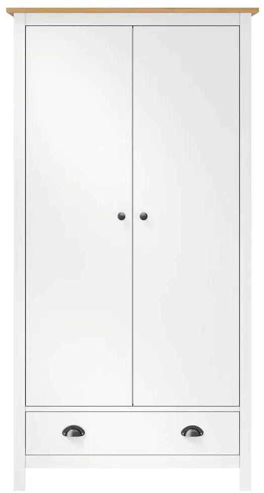 Roupeiro 2 portas Hill 89x50x170 cm pinho maciço branco