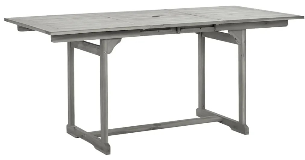 Mesa de jantar p/ jardim (120-170)x80x75 cm acácia maciça