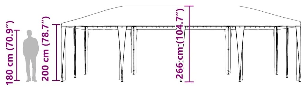 Tenda de Festa Branca 8x4 m PE