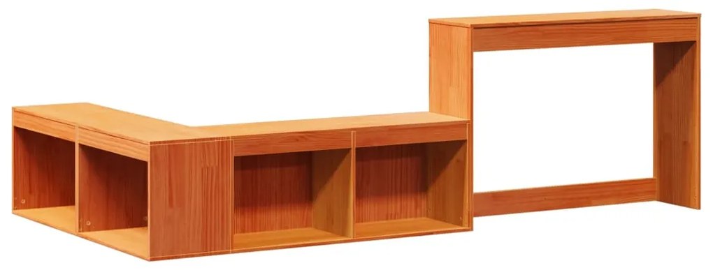 Cama sem colchão 90x200 cm pinho maciço castanho-mel