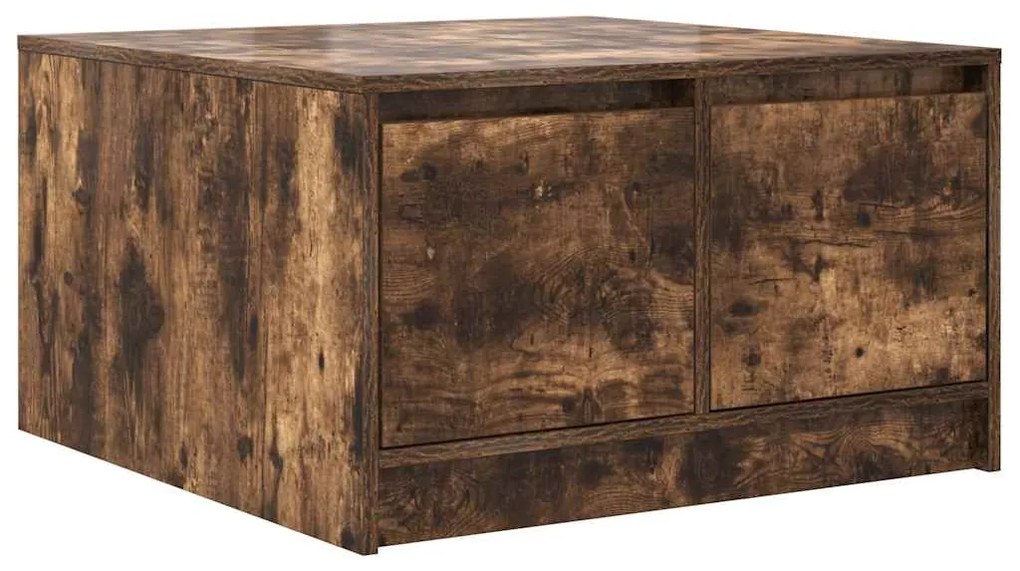 Mesa de centro com gavetas 70,5x70x40 cm carvalho fumado