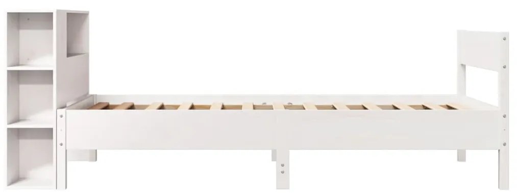 Cama com estante sem colchão 100x200 cm pinho maciço branco