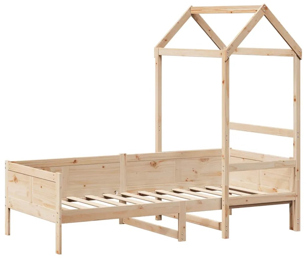 Sofá-cama com telhado 80x200 cm madeira de pinho maciça