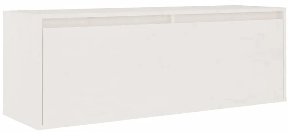 Móveis de TV 2 pcs madeira de pinho maciça branco