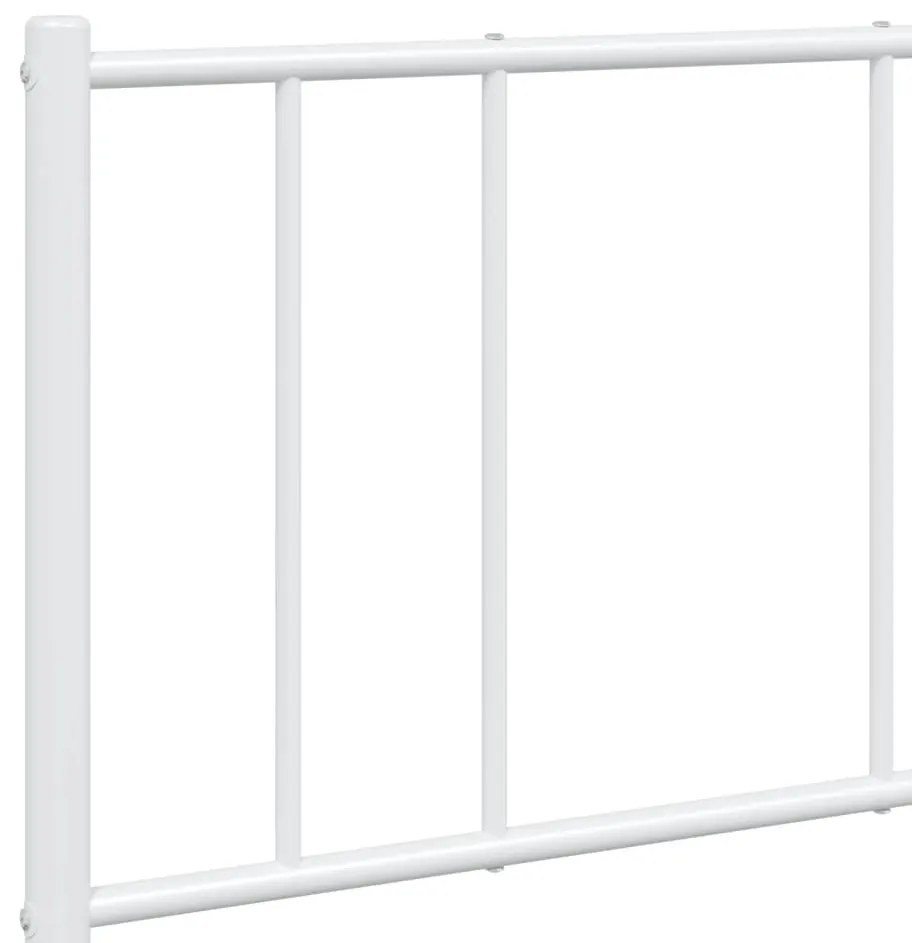 Estrutura de cama com cabeceira e pés 140x190 cm metal branco