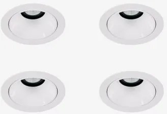 Pack De 4 Downlights Led Embutidos Com Molduras Redondas Ø7 Cm Em Alumínio Orelva Branco & Branco 3000k & 8 W & 23º - Sklum