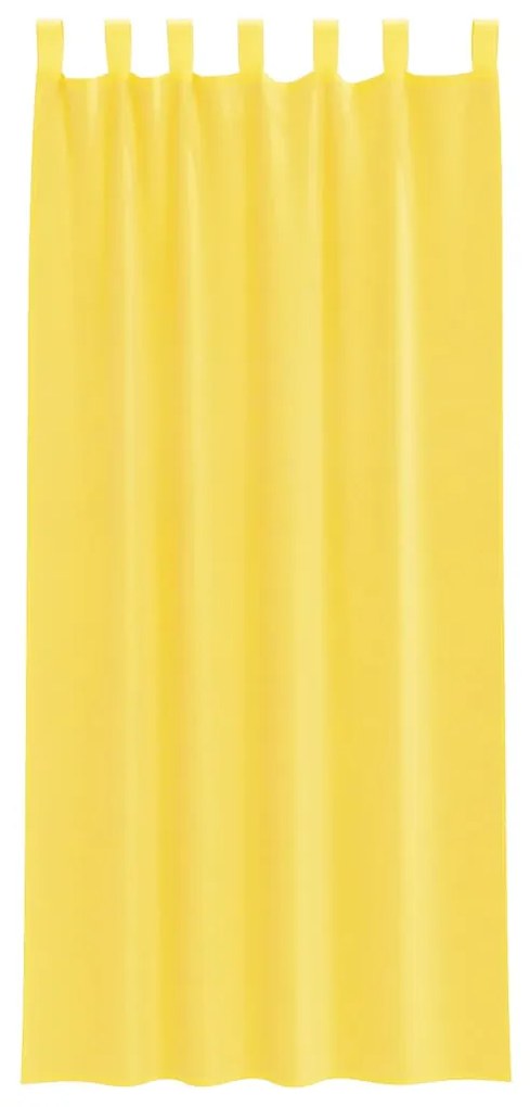 Cortinas de voile com laços 2 pcs amarelo 140x245 cm