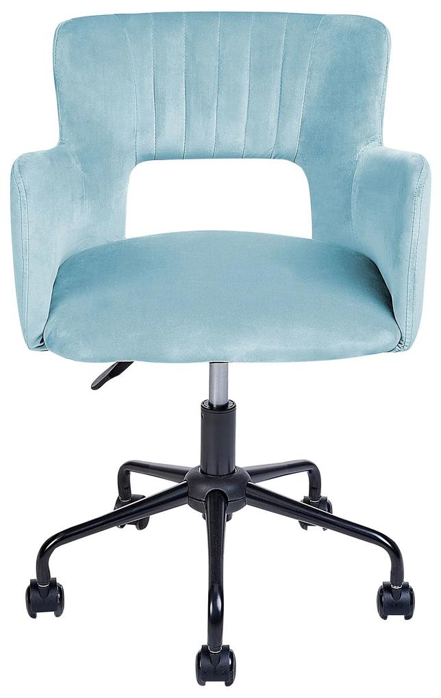 Cadeira de escritório em veludo azul claro SANILAC Beliani