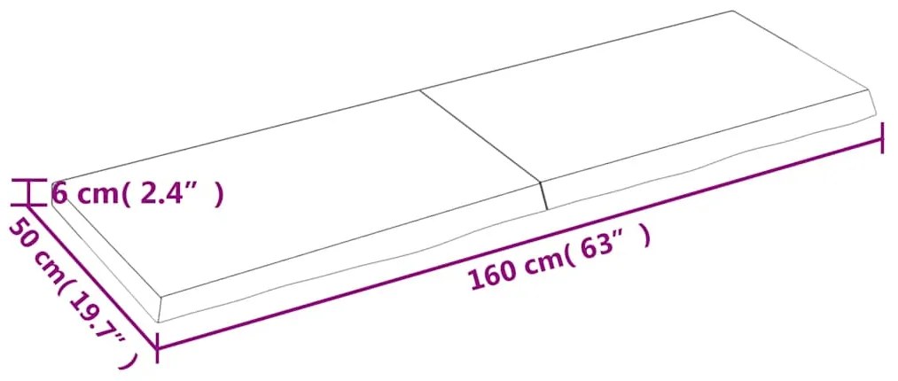 Prateleira de parede 160x50x(2-6) cm carvalho tratado castanho
