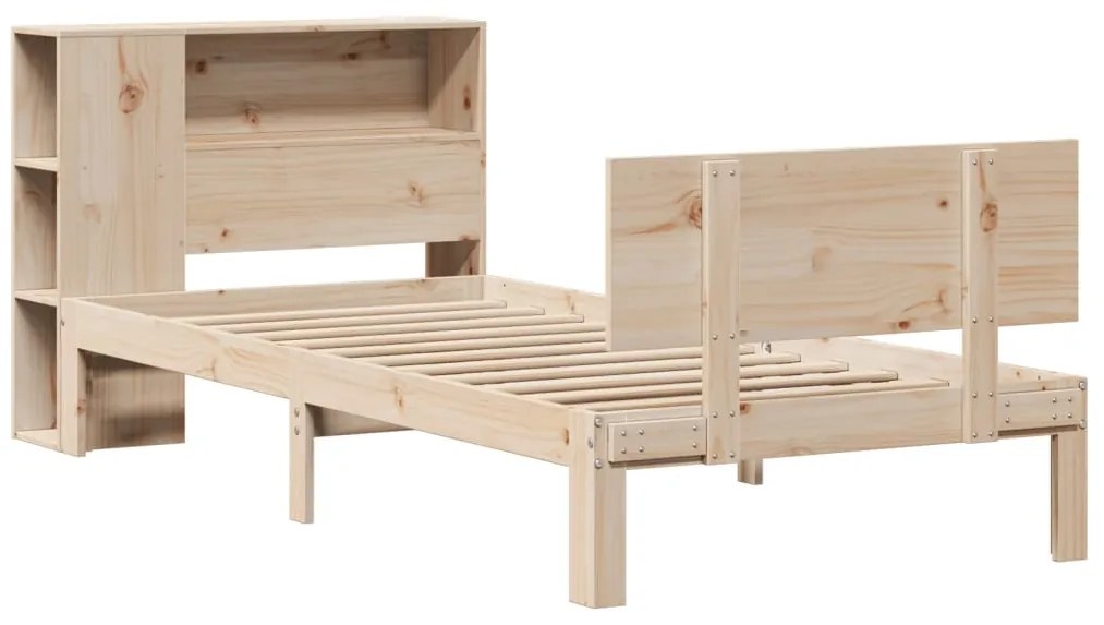 Cama com estante sem colchão 100x200 cm pinho maciço