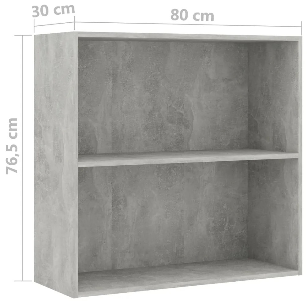 Estante 2 prateleiras 80x30x76,5cm contraplac. cinzento cimento