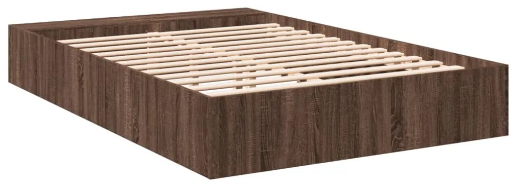 Estrutura de cama 150x200cm derivados madeira carvalho castanho
