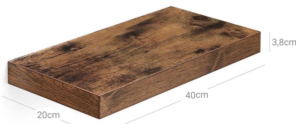 Prateleira flutuante 40 x 20 x 3,8 cm Castanho vintage