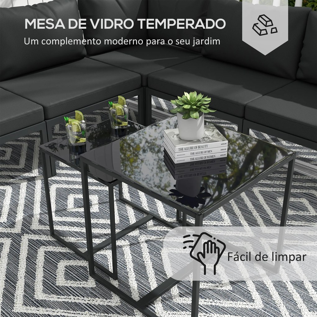 Conjunto de Móveis de Jardim 7 Peças Conjunto de Móveis de Terraço Inc