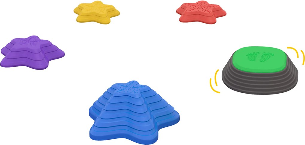 ZONEKIZ Conjunto de Pedras de Apoio para Crianças a partir dos 3 Anos, 5 Pedras, antiderrapantes, até 80 kg, Design estrela-do-mar | Aosom Portugal