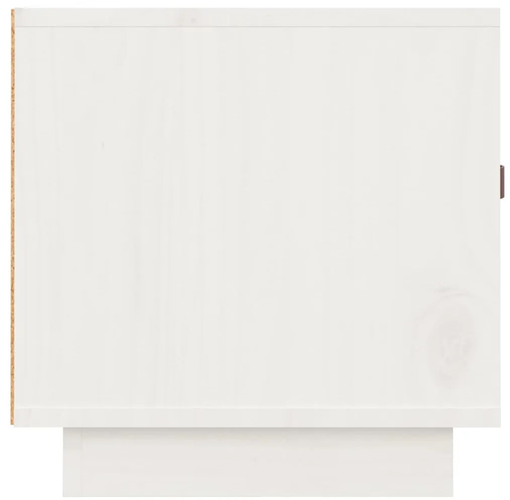 Móvel de TV 80x34x35 cm madeira de pinho maciça branco